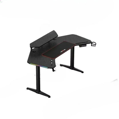 Adjustable Luxury Carbon Fiber Lifting Stand Table Full Electric 160cm Computer Gaming Desk Corner with Wireless USB Charger