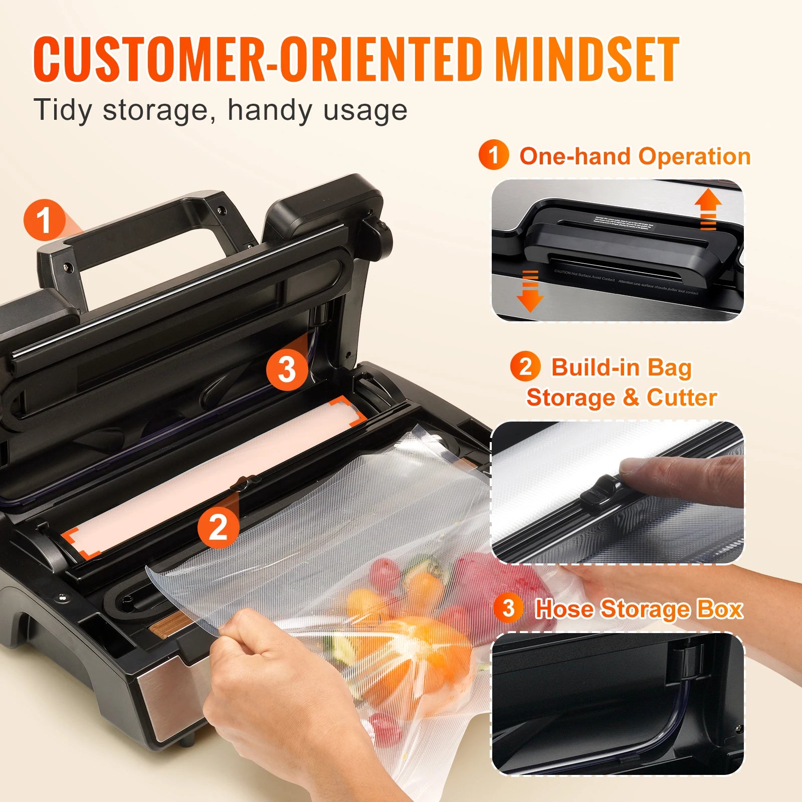 SucceBuy 90Kpa 130W Vacuum Sealer Food Packaging Machine with Free 10pcs Vacuum bags for Household Kitchen Vacuum Food Sealing - Kimlud