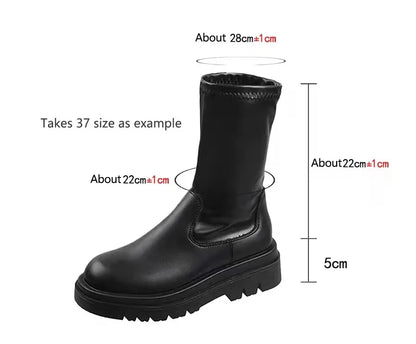 Gladiator Motorcycles Over The Knee High Boots Women 2022 Winter New Platform Chelsea Female Shoes Designer Snow Stretch Botas