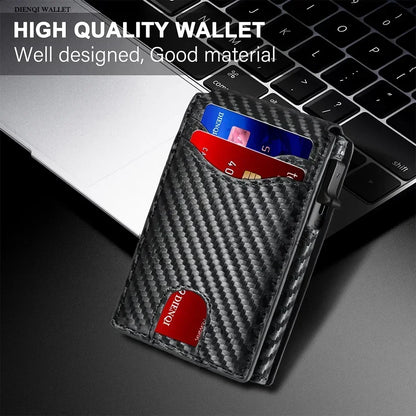 Rfid Credit Card Holder Carbon Fiber Wallets Men Anti Theft Slim Thin Luxury Bank Money Cardholder Case Minimalist Wallet Purse