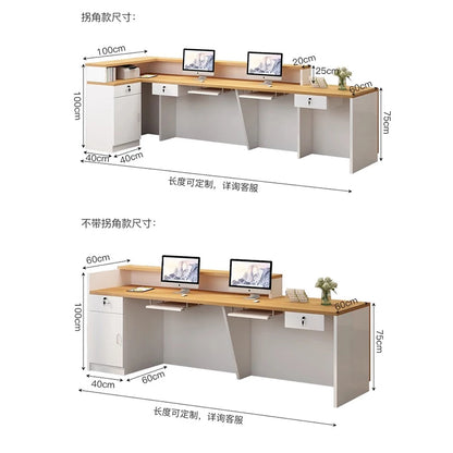 Simple Salon Luxury Reception Desk Decorations Custom Reception Desk Beauty Mostrador Recepción Commercial Office Furniture - Kimlud