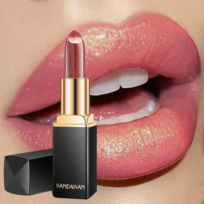 Brand Professional Lips Makeup Waterproof Shimmer Long Lasting Pigment Nude Pink Mermaid Shimmer Lipstick Luxury Makeup...