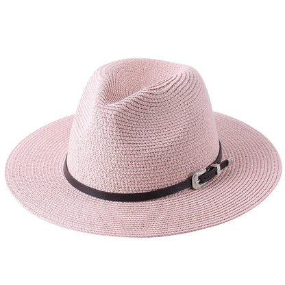 60CM Big Size Fashion Straw Parent-Child Hat For Women Men Summer Paper Panama Jazz Beach Hats Travel UV Protection Sun Cap