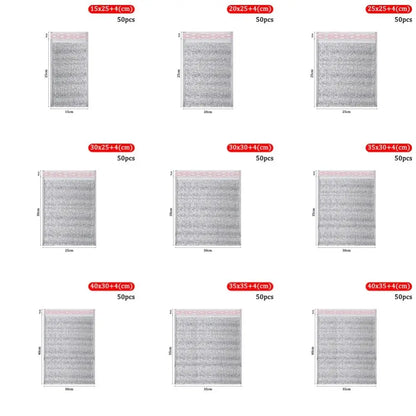 50Pcs/Pack Ice Cold Warm Aluminum Foil Bag Food Thermal Drink Storage Insulation Bag Delivery Carrier with Closure Cooler Bag