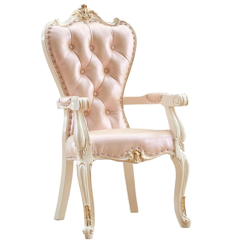 European Solid Wood Dining Chair Princess Lazy Throne Luxury Lounge Chair Fashion Butterfly Ergonomic Muebles Entrance Furniture - Kimlud