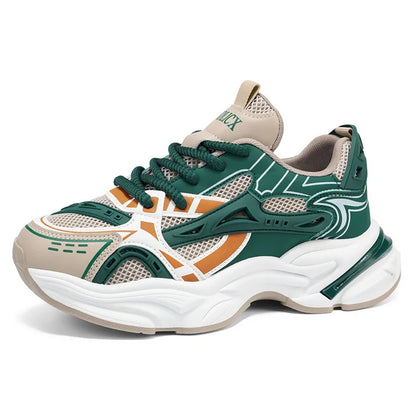 Men's Spring and Summer New Mesh Breathable Versatile Casual Sports Fashion Fried Street Thick-soled Heightening Dad Shoes