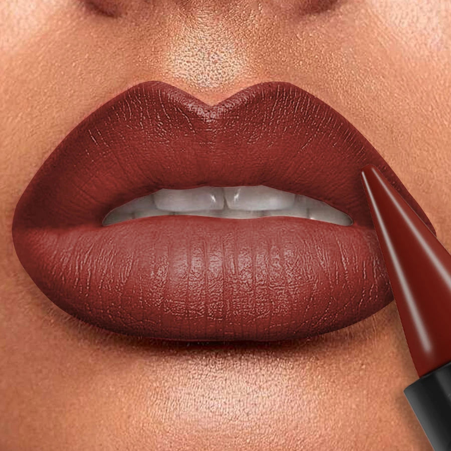 15-colors sexy red lipstick pen waterproof  matte contour tint lipstick long lasting lip glaze brown lipliner pencil lip makeup