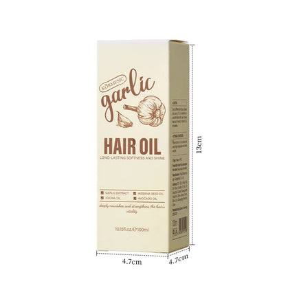 Garlic Hair Growth Essential Oil 100ML Effective In Repair Damaged Hair Roots Baldness Hair Loss Fast Thick Hair Care For Unisex - Kimlud