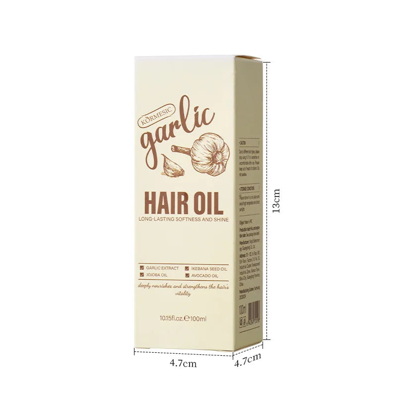 Garlic Hair Growth Essential Oil 100ML Effective In Repair Damaged Hair Roots Baldness Hair Loss Fast Thick Hair Care For Unisex - Kimlud