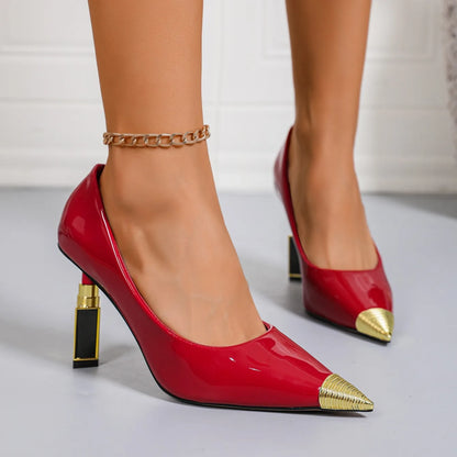 2025 New Fashion Women's Pumps Spring and Autumn Female Designer Luxury Metal Pointed Elegant High Quality Low-cut Shoes. - Kimlud