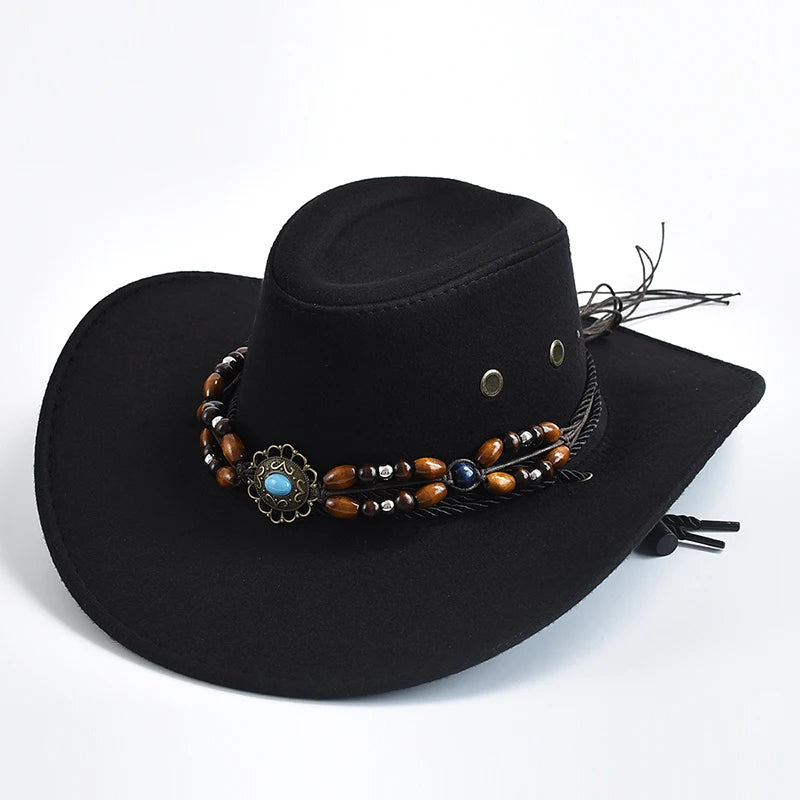 Vintage Big-edge Western Cowboy Hats for Men Women Artificial Suede Gentleman Cowgirl Jazz Hat Sombrero Hombre Cap |...