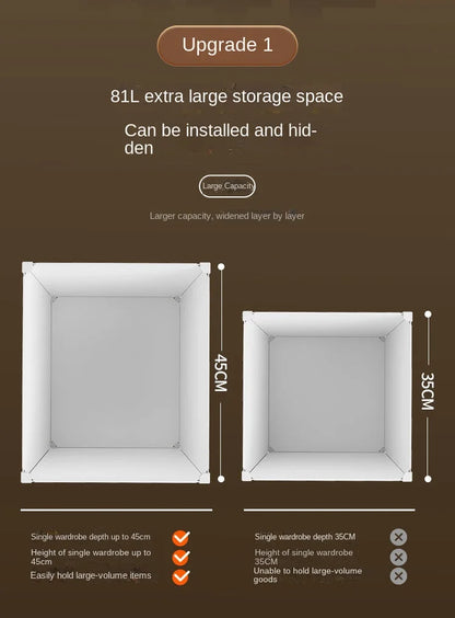 New Style Collapsible Bedroom Furniture Assemble Wardrobe Plastic Durable Clothes Cabinets Simplicity Large Space Storage Locker - Kimlud
