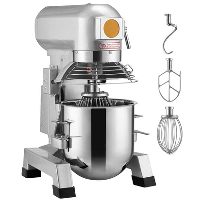 SucceBuy Commercial Food Mixer Commercial Stand Mixer with 3 Speeds Dough Mixer with Stainless Steel Bowl and 3 Attachments - Kimlud