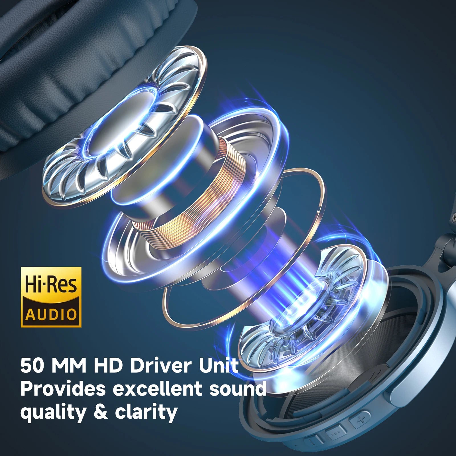 Oneodio Wireless Bluetooth 5.2 Headset Over Ear Headphones With Microphone 110Hr Hi-Res Stereo Earphone For Phone PC Sports