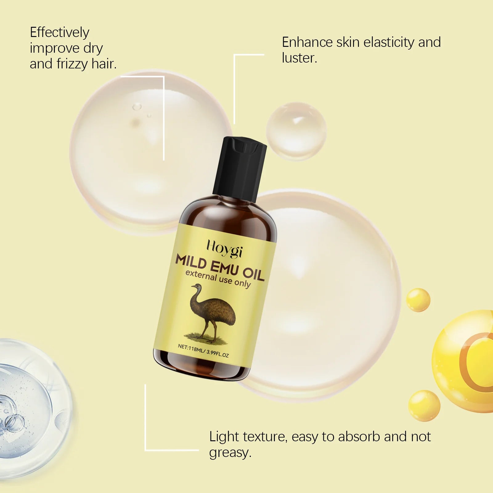 Moisturizing Anti-wrinkle Emu Oil Anti-aging Smoothing Fine Lines Intense Moisturizing For Skin And Hair Anti-dryness...