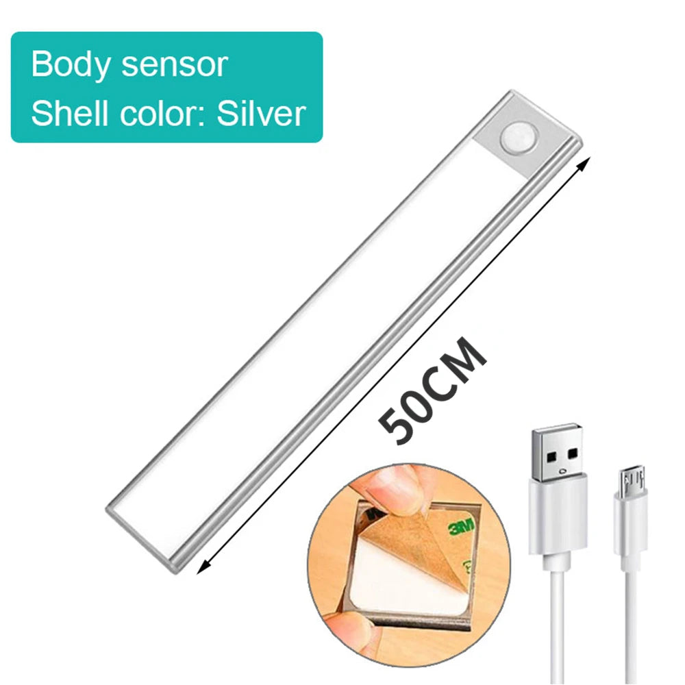 Ultra thin LED Lamp Under Cabinet Lights Motion Sensor light Closet Light Cabinet Kitchen Bedroom Wardrobe Lighting Night light