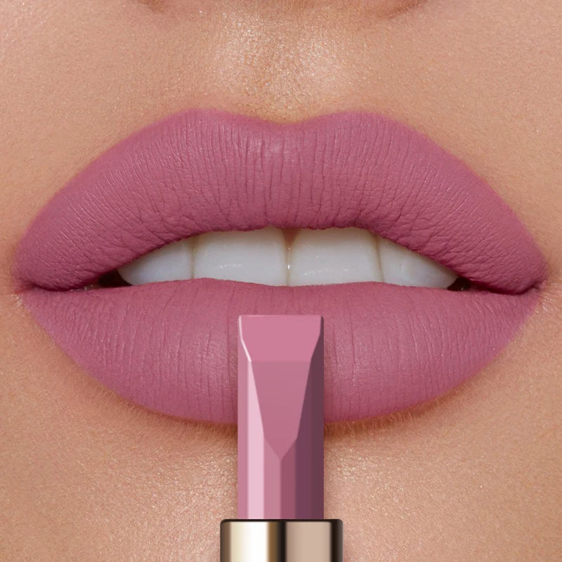 Velvet Smooth Matte Lipsticks, Waterproof Non-stick Cup Lasting Make-up Moisturizing Solid Lipstick