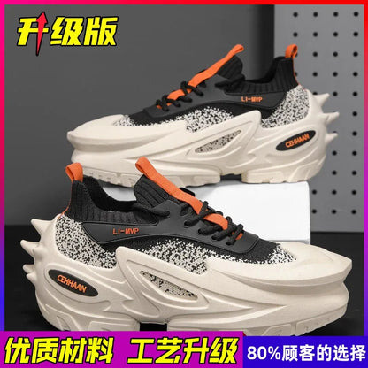 Men's shoes summer mesh breathable sports shoes casual thick sole height increasing outdoor sports shoes