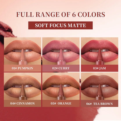 6-color mini lip liner and lipstick pencil, long-lasting waterproof 2-in-1 lip liner and lipstick, sexy matte finish. |...