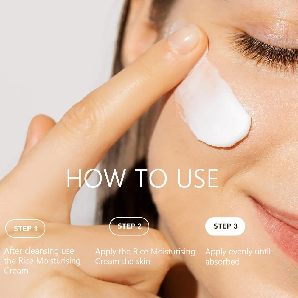 Rice Oil Moisturizing Cream Contains Pure Natural Ingredients, Effectively Moisturizes and Smoothes the Skin, Is Easy to Absorb and Is Non-Greasy, Suitable for All Skin Types - Kimlud