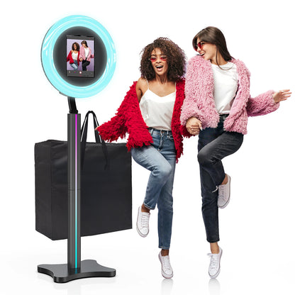 Ipad Photo Booth Machine with Flight Case, Logo Adjustment, Support Software and Remote Control, Suitable for Parties,...