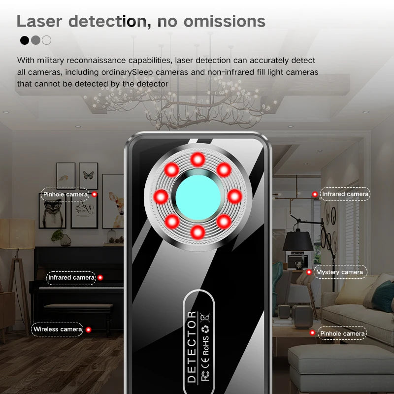 Laser Infrared Detector Signal GPS Tracker Mini Bug Finder Anti Spy Detector Wiretapping Wireless Cam Bug Gadget VS...