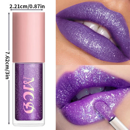 8 Colors Metallic Shimmer Lip Glaze Glitter Liquid Lipstick High Pigmented Lip tint Lip Gloss Korean Makeup Gifts Lip...