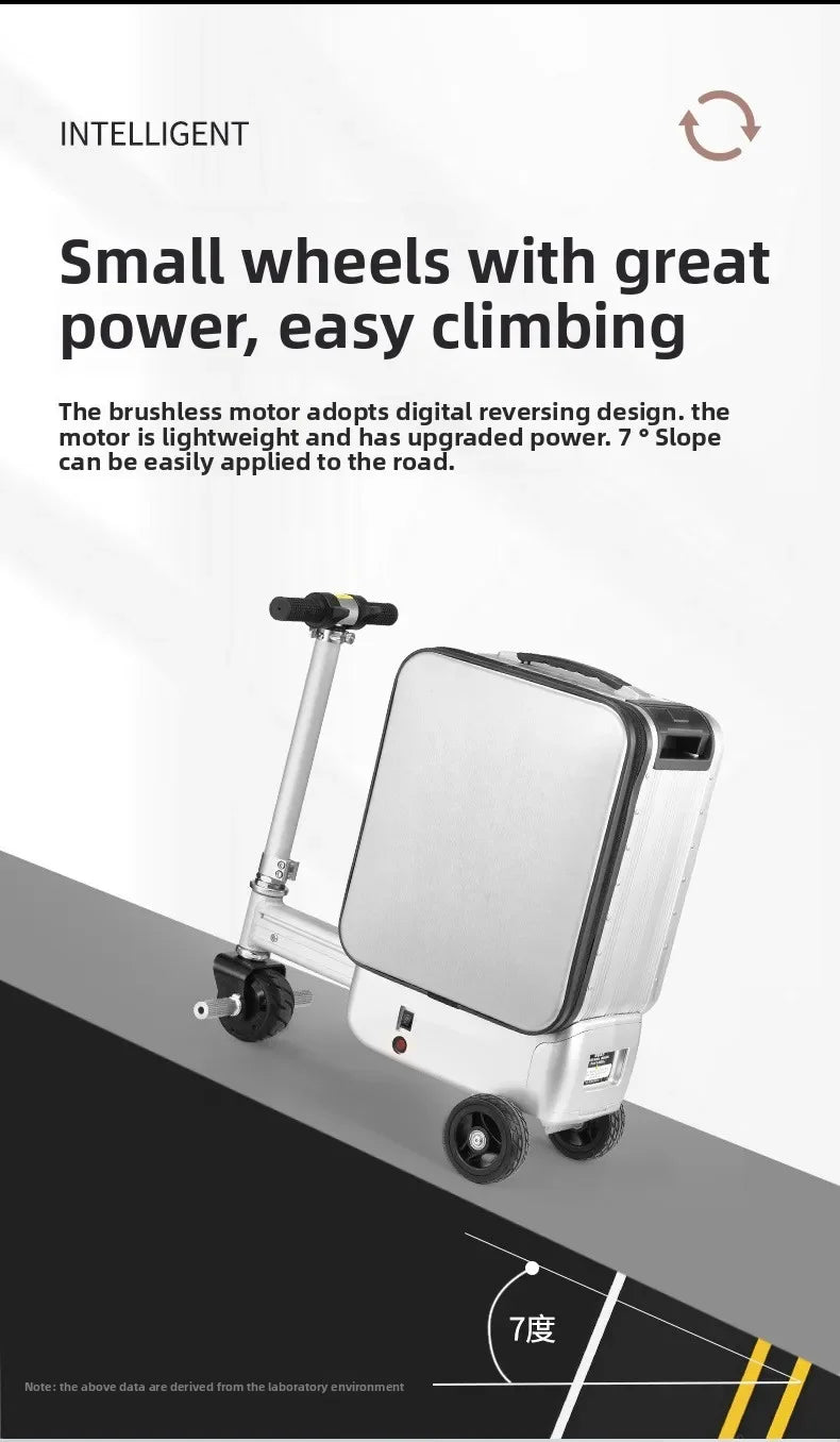 Electric Suitcase Scooter Can Ride 20 Inches Front Open Cover Boarding Password Suitcase Multi-function Pull | Kimlud...