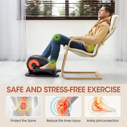 Under Desk Elliptical Electric Seated Pedal Exerciser Quiet and Compact Mini Ellipse Leg Exerciser with Display Monitor Remote