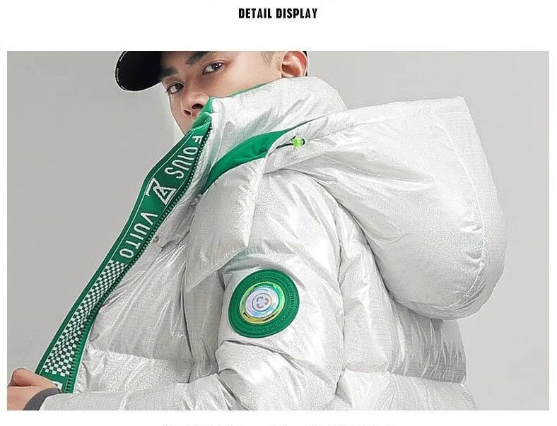 New Winter Jacket Men's Long Luxury Business Thickened Down Cotton Warm Parkas Men's Street Snow Cold-proof Hooded...