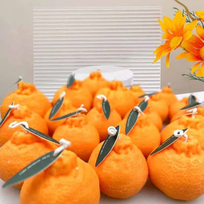 Ins Simulation Tangerine Aroma Candles Creative Modern Home Decoration Ornaments Birthday Gift Accompaniment Soy Aroma Candles