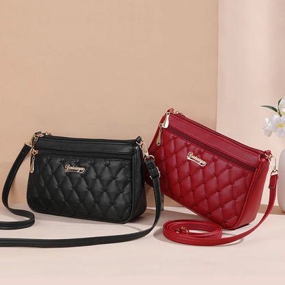 Embroidery Messenger Bags Women Leather Handbags Bags for Women Sac a Main Ladies hair ball Hand Bag - Kimlud