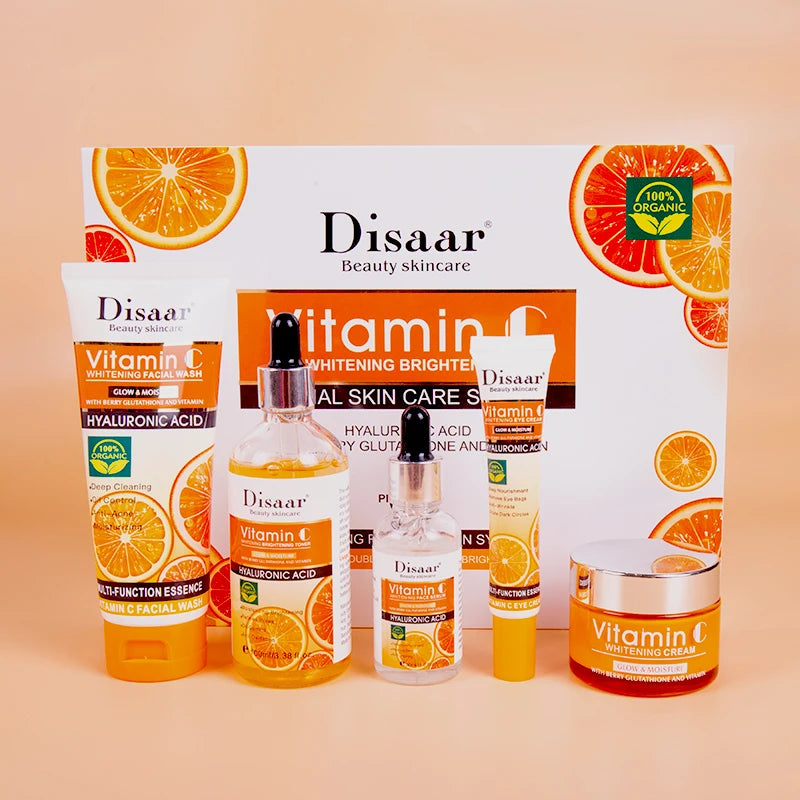 DissarVC Skincare 5-Piece Set Brightens Skin Tone Whitens Refreshes Balances Water Oil Lightens Spots Facial products...