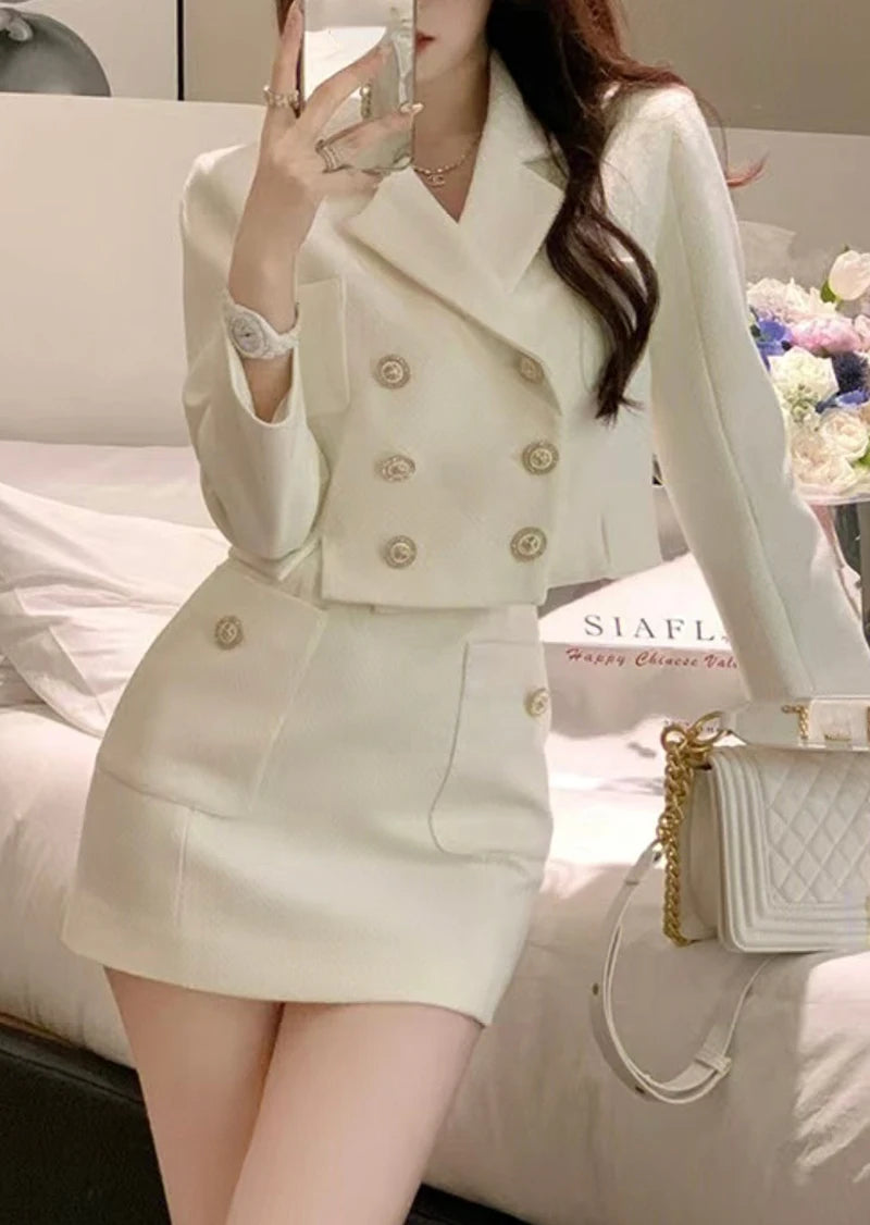 2023 Ins Hot Women's Outfits Autumn Winter New Knitted Slim Fit Top and Hip Wrap Skirt Two-piece Sets Y2k Ensemble Femme