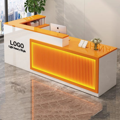 Simple Salon Luxury Reception Desk Decorations Custom Reception Desk Beauty Mostrador Recepción Commercial Office Furniture - Kimlud