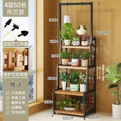Black Outdoor Plant Shelf Rack Flowers Luxury Universal Square Plant Shelf Rack Tiered Bamboo Bitki Rafları Garden...