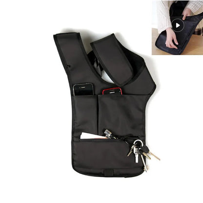 Travel Safe Anti-Theft Safety Hidden Underarm Shoulder Bag Double-Bag Design Pouch Secret Agent Shoulder Phone Case...