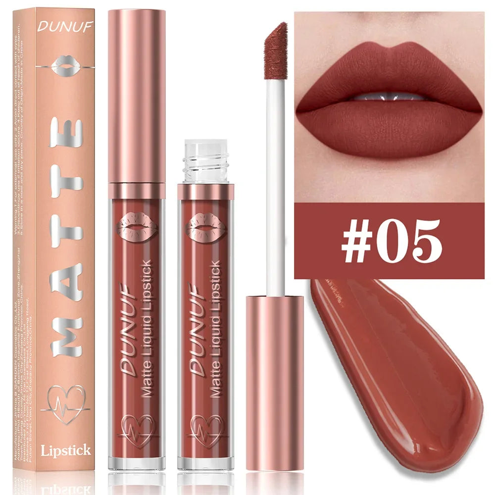 18 Color Waterproof Lip Gloss Nude Apricot Matte Liquid Lipstick Transparent Lip Oil Sexy Rose Red Velvet Matte Lipstick Make Up - Kimlud