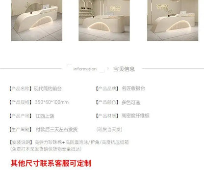 Welcome Service Reception Desks Sales Office White Front Reception Desk Cash Register Salon Recepciones Para Negocio Furniture - Kimlud