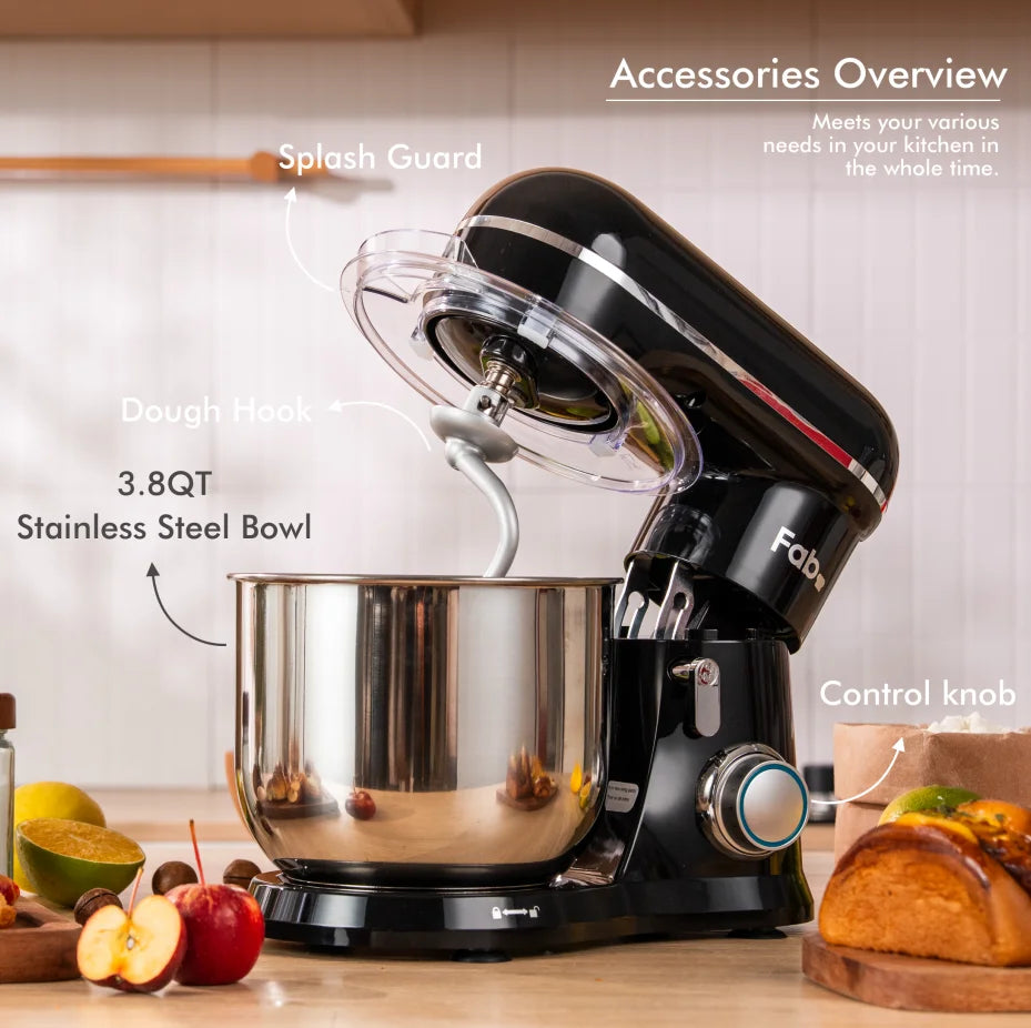 Stand Mixer 6.5QT 6-Speed 450W Tilt-Head Food Mixer Stainless Steel Electric Food Mixer Kitchen Mixer For Daily Use - Kimlud