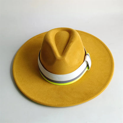 Grayish Brown Suede Hat Wide Brim 2026 NEW Fedora Hat Men Women Autumn Winter Felt Hats Classic Church Fedoras Chapeau...