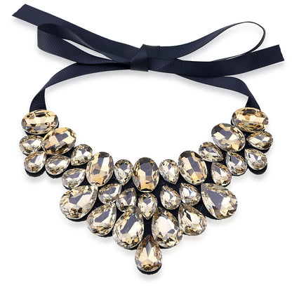 Fashion Bohemia Crystal Choker Necklace Jewelry for Women Handmade Chunky Pendant Collar Accessory Wedding Party Prom...