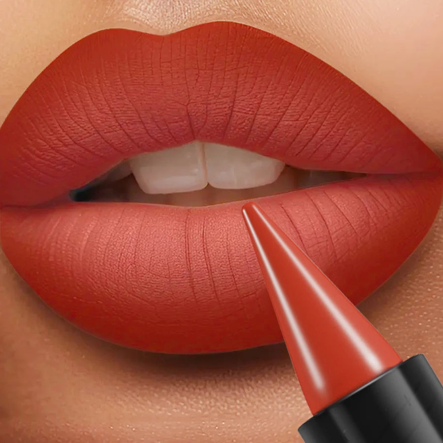 15-colors sexy red lipstick pen waterproof  matte contour tint lipstick long lasting lip glaze brown lipliner pencil lip makeup