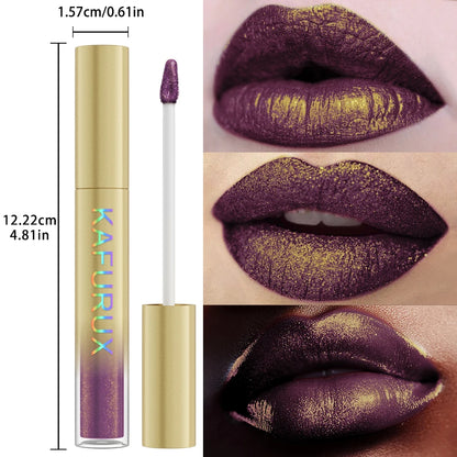 14 Colors Glitter Lip Glaze Hydrating Red Pink Metallic Lip Tint Highly Pigment Lip Gloss Korean Makeup for Women Cosmetics Gift