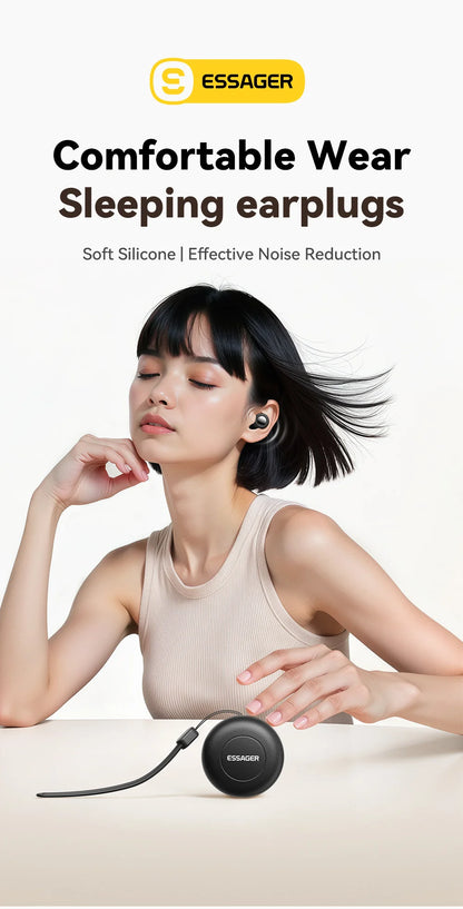 ESSAGER Noise Cancelling Ear Plugs for Sleeping Soft Silicone Sleep Earplugs Noise Reduction Earbuds for Sleep Work Study Travel - Kimlud