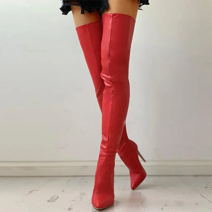 Black Sexy Over The Knee Boots for Women High Heels Shoes Ladies Thigh High Boots 2025 Winter Big Size Long Boots Female Shoes