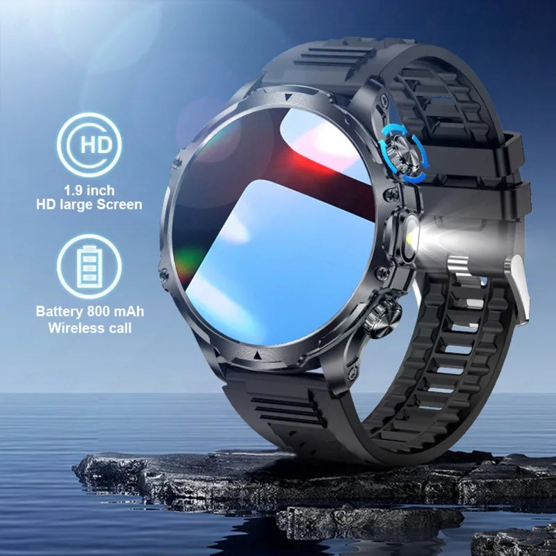 2025 New Men Outdoor Sport Smart Watch 1.9" HD Touch Screen 800mAh Battery Life 100+ Fitness IP68 Waterproof for xiaomi watch
