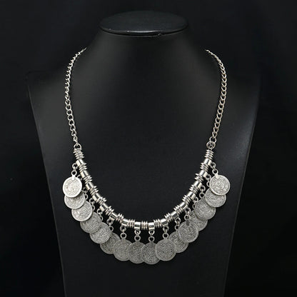 Afghan Turkey Coins Necklace Earrings for Women Vintage Boho Ethnic IndianTribal Bride Choker Statement Necklaces...