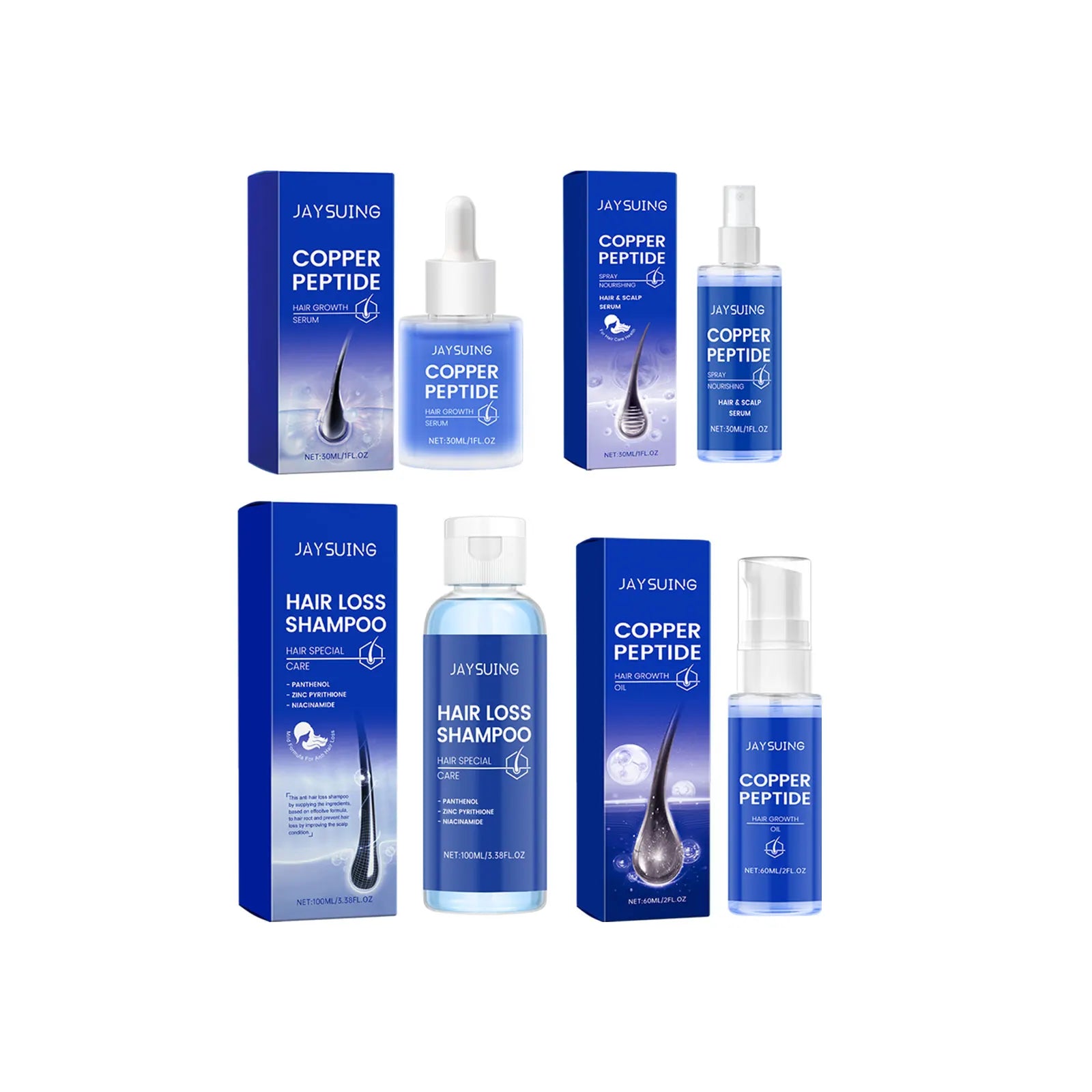 Copper Peptide Shampoo Hair Growth Serum Scalp Nourishing Spray Anti Hair Loss Essence Oil Strengthen Roots Dense Hair...