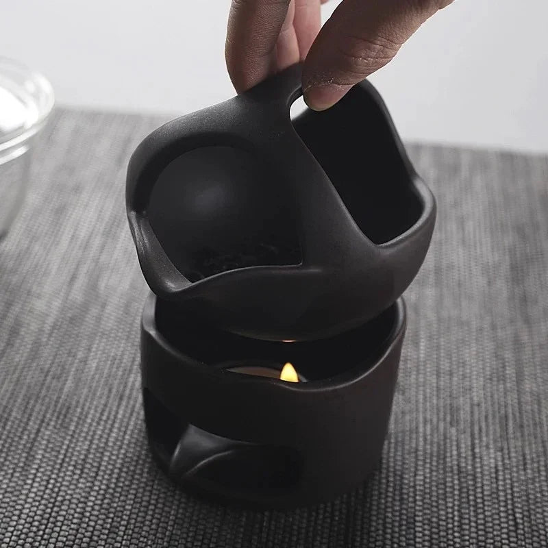 1Pc Ceramic Incense Burner Coarse Pottery Aroma Burner Creative Kung Fu Essential Oil Lamp Candle Holder Tea Ceremony...